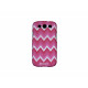 Coque pour Samsung I9300 Galaxy S3 rose rayée blanche + film protection écran offert