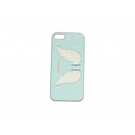 Coque pour Iphone 5 bleue ciel avec des ailes d'ange + film protection écran