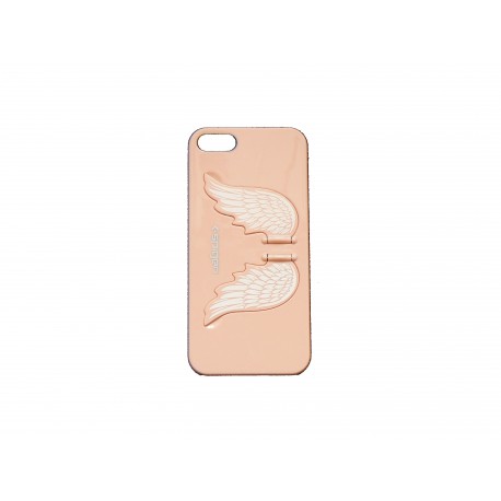 Coque pour Iphone 5 saumon avec des ailes d'ange + film protection écran