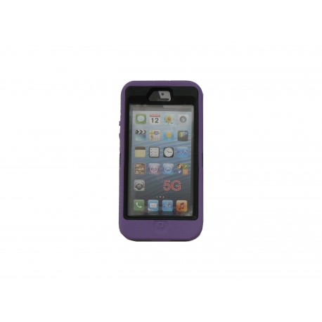 Coque pour Iphone 5 intégrale et incassable violette + film protection écran offert