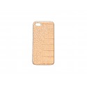 Coque pour Iphone 5 beige simili-cuir aspect peau de serpent + film protection écran