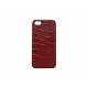 Coque pour Iphone 5 rouge simili-cuir aspect peau de serpent + film protection écran