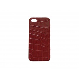 Coque pour Iphone 5 rouge simili-cuir aspect peau de serpent + film protection écran