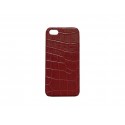 Coque pour Iphone 5 rouge simili-cuir aspect peau de serpent + film protection écran