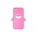 Coque pour Iphone 5 silicone ange rose + film protection écran offert