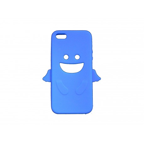 Coque pour Iphone 5 silicone ange bleu + film protection écran offert