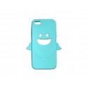 Coque pour Iphone 5 silicone ange bleu turquoise + film protection écran offert