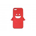 Coque pour Iphone 5 silicone ange rouge + film protection écran offert