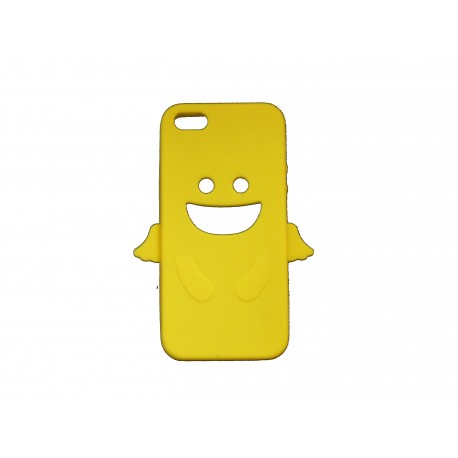 Coque pour Iphone 5 silicone ange jaune + film protection écran offert