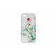 Coque pour Iphone 5 blanche fleurs rouges + film protection écran offert