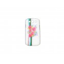 Coque pour Samsung I9300 Galaxy S3 fleurs roses effet gouttes d'eau + film protection écran offert