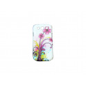 Coque pour Samsung I9300 Galaxy S3 fleurs roses jaunes effet gouttes d'eau + film protection écran offert