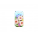 Coque pour Samsung I9300 Galaxy S3 fleurs multicolores effet gouttes d'eau + film protection écran offert