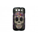 Coque pour Samsung I9300 Galaxy S3 tête de mort fleurs violettes + film protection écran offert