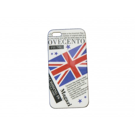 Coque pour Iphone 5 drapeaux Angleterre/UK journal  + film protection écran offert