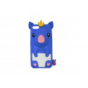 Coque pour Iphone 5 silicone cochon bleu + film protection écran offert