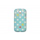 Coque Samsung I9300 Galaxy S3 bleue pois blancs roses + film protection écran offert