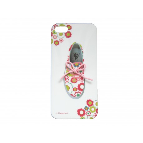 Coque pour Iphone 5 tennis/basket fleurs et lacet rose + film protection écran offert