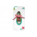 Coque pour Iphone 5 tennis/basket bleue et verte lacet rose + film protection écran offert