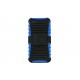 Coque silicone pour Iphone 5 semi-rigide bleue support TV + film protection écran offert