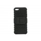 Coque silicone pour Iphone 5 semi-rigide noire support TV + film protection écran offert