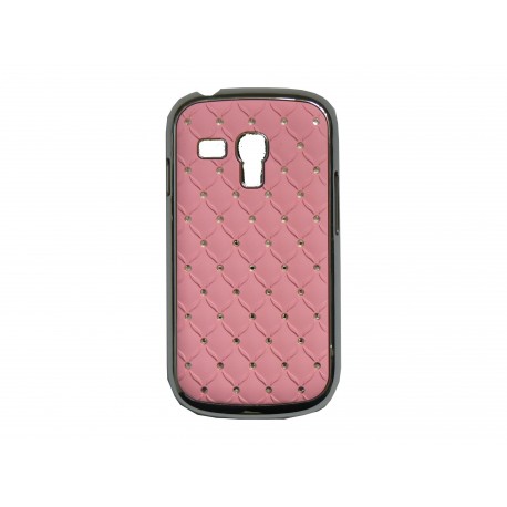 Coque pour Samsung Galaxy S3 Mini/ I8190 rose strass + film protection écran offert