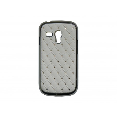 Coque pour Samsung Galaxy S3 Mini/ I8190 blanche strass + film protection écran offert