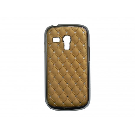 Coque pour Samsung Galaxy S3 Mini/ I8190 or strass + film protection écran offert