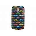 Coque pour Samsung Galaxy S3 Mini/ I8190 moustaches multicolores + film protection écran offert