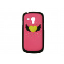 Coque pour Samsung Galaxy S3 Mini/ I8190 rose cur jaune strass + film protection écran offert