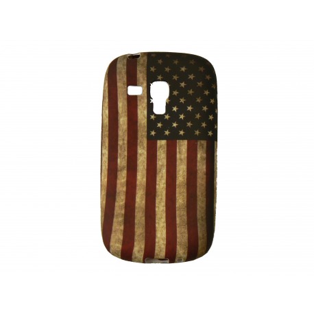 Coque pour Samsung Galaxy S3 Mini/ I8190 silicone USA/Etats-Unis vintage + film protection écran offert