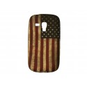 Coque pour Samsung Galaxy S3 Mini/ I8190 silicone USA/Etats-Unis vintage + film protection écran offert