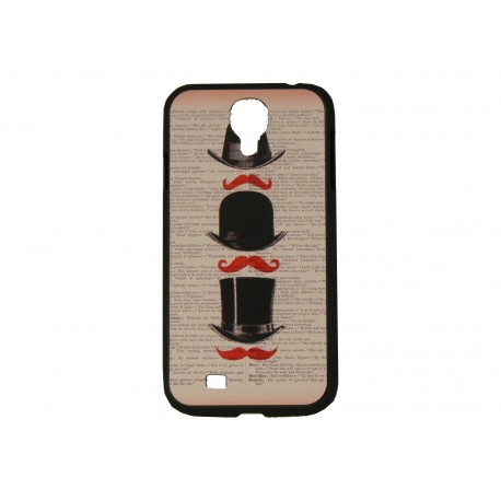 Coque pour Samsung Galaxy S4 / I9500  chapeau noir moustache rouge + film protection écran offert