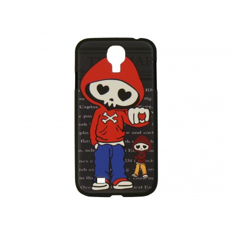 Coque pour Samsung Galaxy S4 / I9500 squelette pull rouge + film protection écran offert