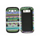 Coque pour Samsung Galaxy S3 / I9300 "Maya" verte semi-intégrale+ film protection écran offert