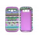 Coque pour Samsung Galaxy S3 / I9300 "Maya" verte violette semi-intégrale+ film protection écran offert