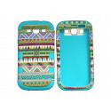 Coque pour Samsung Galaxy S3 / I9300 "Maya" bleue turquoise semi-intégrale+ film protection écran offert