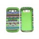 Coque pour Samsung Galaxy S3 / I9300 "Maya" verte semi-intégrale version 2+ film protection écran offert