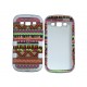 Coque pour Samsung Galaxy S3 / I9300 "Maya" rouge blanche semi-intégrale+ film protection écran offert