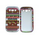 Coque pour Samsung Galaxy S3 / I9300 "Maya" rouge blanche semi-intégrale+ film protection écran offert