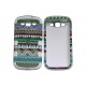 Coque pour Samsung Galaxy S3 / I9300 "Maya" verte blanche semi-intégrale+ film protection écran offert