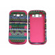 Coque pour Samsung Galaxy S3 / I9300 "Maya" rose verte semi-intégrale version 2+ film protection écran offert