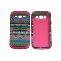 Coque pour Samsung Galaxy S3 / I9300 "Maya" rose verte semi-intégrale version 2+ film protection écran offert