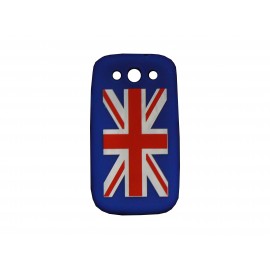 Coque pour Samsung Galaxy S3 / I9300 silicone UK/Angleterre bleue+ film protection écran offert