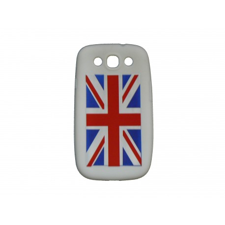 Coque pour Samsung Galaxy S3 / I9300 silicone UK/Angleterre blanche+ film protection écran offert