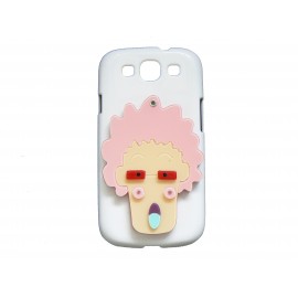 Coque pour Samsung Galaxy S3 / I9300 rockeur rose miroir + film protection écran offert