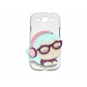 Coque pour Samsung Galaxy S3 / I9300 petite fille lunette violette miroir + film protection écran offert