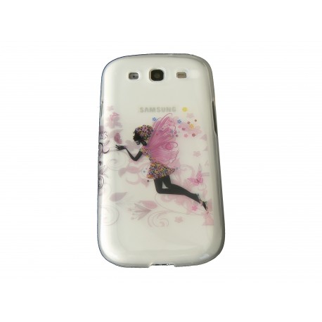 Coque pour Samsung Galaxy S3 / I9300 transparente papillons roses + film protection écran offert