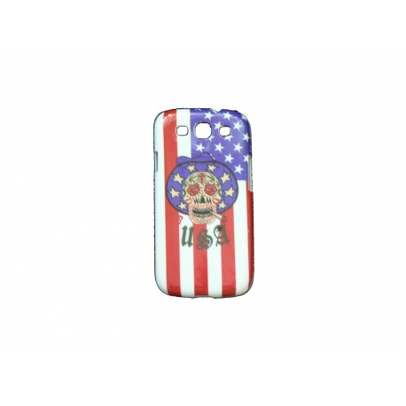 Coque pour Samsung Galaxy S3 / I9300 tête de mort drapeau USA/Etats-Unis + film protection écran offert