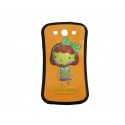 Coque pour Samsung Galaxy S3/I9300 silicone orange petite fille verte + film protection écran offert